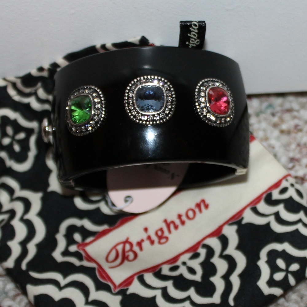 NWT! Brighton "Bright Sparks" Wide Black Bracelet